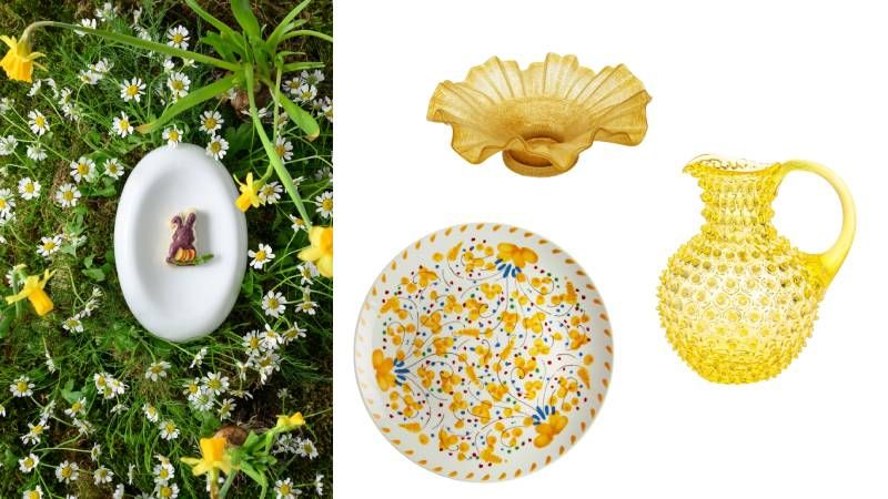 Svěží zelená a teplá žlutá barva kuřátek projasní jarní velikonoční interiéry